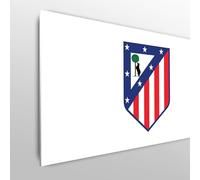 Licensed Décor Atlético de Madrid - Testiera per letto matrimoniale, 150 x 75 cm, con stemma colorato su sfondo bianco