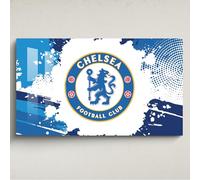 Licensed Décor Chelsea FC - Stampa artistica da parete in acrilico, grande (130 cm (larghezza) x 80 cm (altezza) - stemma colorato su schizzo grafico