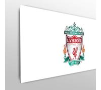 Licensed Décor Liverpool FC - Testiera per letto matrimoniale, 150 x 75 cm (larghezza x altezza), con stemma colorato su sfondo bianco
