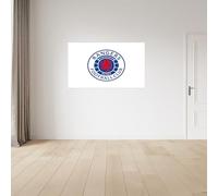 Licensed Décor Rangers Football Club, adesivi da parete in vinile, grande (130 cm (larghezza) x 80 cm (altezza) - stemma a colori su bianco