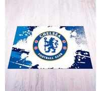 Licensed Décor Tappetino Chelsea FC - grande (185 cm (larghezza) x 100 cm (altezza) - stemma a colori su schizzi grafic