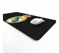 Licensed Décor Tappetino da scrivania Real Madrid, con stemma a colori su sfondo nero, 35 x 60 cm