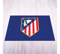 Licensed Décor Tappeto Atlético de Madrid, grande, 185 cm (larghezza) x 100 cm (altezza), con stemma colorato su sfondo blu