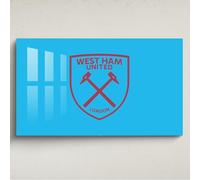 Licensed Décor West Ham United FC - Decorazione artistica da parete in acrilico, grande, 130 x 80 cm, stemma violetto su sfondo blu