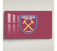 Licensed Décor West Ham United FC - Decorazione artistica da parete in acrilico, misura media, 100 x 60 cm, stemma colorato su porpora