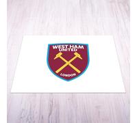 Licensed Décor West Ham United FC - Grande tappetino in vinile 185 cm (larghezza) x 100 cm (altezza) - stemma colorato su bianco