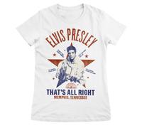 Licensed Elvis Presley Elvis Prsley T-Shirt Donna Con Scollo Rotondo Bianco