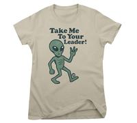 Licensed Todd Goldman Art Take Me To Your Leader T-Shirt Donna - Cotone