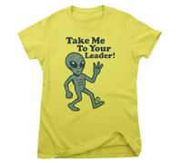 Licensed Todd Goldman Art Take Me To Your Leader T-Shirt Donna - Cotone