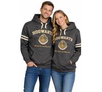 Licensed Unisex Hogwarts Hooded Sweatshirt-Charcoal Harry Potter L
