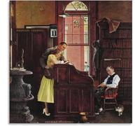 Licenza di matrimonio di Norman Rockwell Wall Art Norman Rockwell Poster e stampe Illustrazione pittura su tela per Home Decor 50x50cmx1 senza cornice