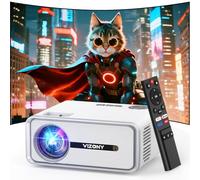 [Licenza Netflix/Dolby Audio] Proiettore intelligente con WiFi e Bluetooth, proiettore VIZONY nativo 1080P con app integrate Netflix, Youtube, Hulu, Disney+, mini proiettore portatile per interni