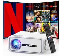 [Licenza Netflix/Dolby Audio] Proiettore intelligente con WiFi e Bluetooth, proiettore VIZONY nativo 1080P con app integrate Netflix, Youtube, Hulu, Disney+, mini proiettore portatile per interni