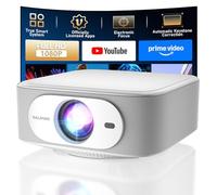 [Licenza] Proiettore intelligente con app integrate, WiFi Bluetooth, mini proiettore nativo 4K 1080P, 400 ANSI lumen, Keystone/messa a fuoco elettrica, Android 13 NTV, proiettore per film per esterni