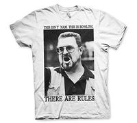 Licenza Ufficiale Big Lebowski There Are Rules Maglietta Mezze Maniche (Bianca)