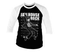 Licenza Ufficiale Elvis Presley - Jailhouse Rock 3/4 Baseball Manica T-Shirt
