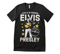 Licenza Ufficiale Elvis Presley - Live & IN Persona Maglietta Uomo