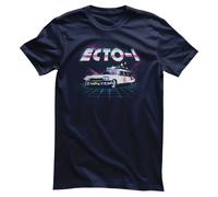 Licenza Ufficiale Ghostbusters - ECTO-1 80's Neon Griglia T-Shirt
