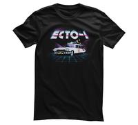 Licenza Ufficiale Ghostbusters - ECTO-1 80's Neon Griglia T-Shirt