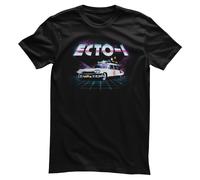 Licenza Ufficiale Ghostbusters - ECTO-1 80's Neon Griglia T-Shirt