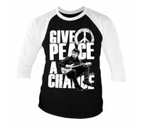Licenza Ufficiale John Lennon- Give Pace Un Possibilità Baseball 3/4 T-Shirt