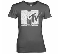Licenza Ufficiale MTV Incrinato Logo Donna T-SHIRT S-XXL Taglie