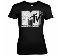 Licenza Ufficiale MTV Incrinato Logo Donna T-SHIRT S-XXL Taglie