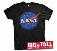 Licenza Ufficiale NASA Lavato Insegna Grande & Alto 3XL, 4XL, 5XL Uomo T-Shirt