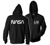 Licenza Ufficiale NASA Nero Bandiera Grande & Alto 3XL, 4XL, 5XL Zip Cappuccio