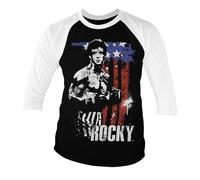 Licenza Ufficiale ROCKY - Bandiera Americana 3/4 Baseball Manica T-SHIRT S-XXL