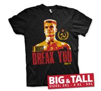 Licenza Ufficiale Rocky- I Must Rottura You Big & Alto 3XL,4XL,5XL Uomo T-Shirt