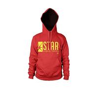 Licenza Ufficiale The Flash - Star Laboratories Felpa con Cappuccio (Rossa), X-Large