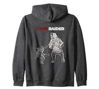 Licenza Ufficiale Tomb Raider Lara Croft vs Bear Felpa con Cappuccio