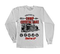 Licenza Ufficiale Venerdì Il 13th- Camp Crystal Lake Manica Lunga T-SHIRT S-XXL