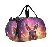 Licenziato Canguro Arrabbiato Borsa Sportiva da Nuoto e Palestra con Scomparto per Scarpe Borsa da Viaggio per Il Fine Settimana Borsone per Ragazzi