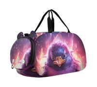 Licenziato Pinguino Arrabbiato Borsa Sportiva da Nuoto e Palestra con Scomparto per Scarpe Borsa da Viaggio per Il Fine Settimana Borsone per Ragazzi