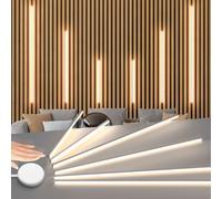 Lichaser Incasso Striscia LED per Pannelli Fonoassorbenti, 6 Luci a Striscia Dimmerabili con Sensori per Pannello Fonoassorbente Parallele, Luci LED Adesiva per Pannelli Acustici (2 * 40+4 * 70 cm)