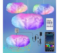 Lichaser - Lampada a nuvola LED in cotone arcobaleno RGB da 60 cm, luci decorative raffreddabili e dimmerabili, luci a nuvola LED con app Bluetooth e telecomando 2.4G per la camera, decorazione per