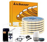 Lichaser Striscia LED COB per Pannelli Acustici, 6 Rotoli WiFi COB Striscia LED Luce Calda Parallela e Compatibile con Alexa, Strip Light 12V per Pannelli Acustici, Cucina Sottopensile, Armadio (1M)