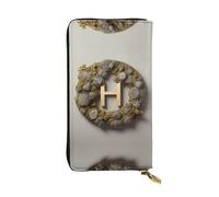 Lichen Monogram Portafoglio in pelle con cerniera, 19,1 x 10,4 cm, pochette lunga più scomparti e grande capacità, un buon regalo per gli amici