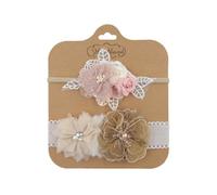 LICHENGTAI 2 Pezzi Fasce Bambina Neonata Elastica Fascia Neonato Fascia per Capelli Bambina Cerchietto Floreale per Bambine Fasce Fiori per Capelli per Feste, Matrimoni, Battesimo