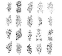 LICHENGTAI 20 Fogli Tatuaggi Temporanei Fiori Estate Tattoo Tatuaggi Temporanei Donna Uomo Tatuaggi Finti Piccoli Tattoo Impermeabili per Spiaggia, Festival Musicali e Feste