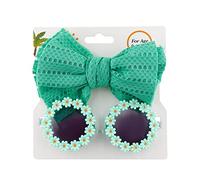 LICHENGTAI Fasce per Capelli con Fiocco per Neonata Occhiali da Sole a Fiori per Bambini Elastica Accessori Fasce per Capelli per Bambini Fascia Capelli per Fotografie e Feste