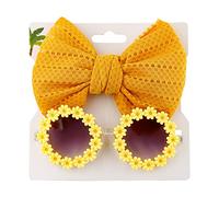 LICHENGTAI Fasce per Capelli con Fiocco per Neonata Occhiali da Sole a Fiori per Bambini Elastica Accessori Fasce per Capelli per Bambini Fascia Capelli per Fotografie e Feste