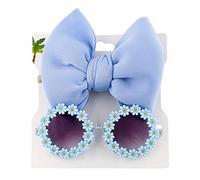 LICHENGTAI Fasce per Capelli con Fiocco per Neonata Occhiali da Sole a Fiori per Bambini Elastica Accessori Fasce per Capelli per Bambini Fascia Capelli per Fotografie e Feste