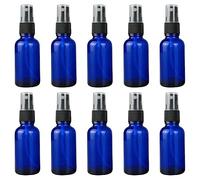 LICHENGTAI Flaconi Spray da 100 ML, 5 Pezzi Bottigliette Vetro Mini Boccette Vetro Blu Boccette Profumi Vuoti Vetro Nebulizzatore Profumo da Viaggio per Oli Essenziali, Profumi e Cosmetici