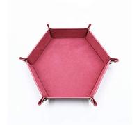 LICHENGTAI Tavola per Dadi, Vassoio da Gioco per Dadi, Dice Tray Folding Hexagon PU Doppio Lato Dice Tray Dice Rolling Tray Velluto Dadi Holder per Dungeons And Dragons Gioco D & D Rpg Dadi, Rosa
