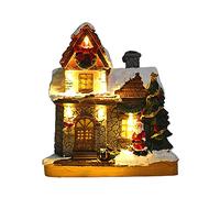LICHENGTAI Villaggio di Natale con Luci, Città di Natale in Miniatura con Decorazione di Neve, Case di Luce a LED del Villaggio di Natale, 3D Decorazione di Natale a LED