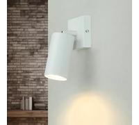 Licht-Erlebnisse Applique Acciaio inox Alluminio Bianco Camera da letto Soggiorno H:16 cm GU10 mirato flessibile Lavoro Lettura Faretto da parete Ufficio LEO