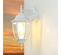 Licht-Erlebnisse Applique da esterno Lyon stile rustico bianco E27 impermeabile IP44 LED perfetto per illuminare le pareti del giardino, terrazzo, balcone e cortile